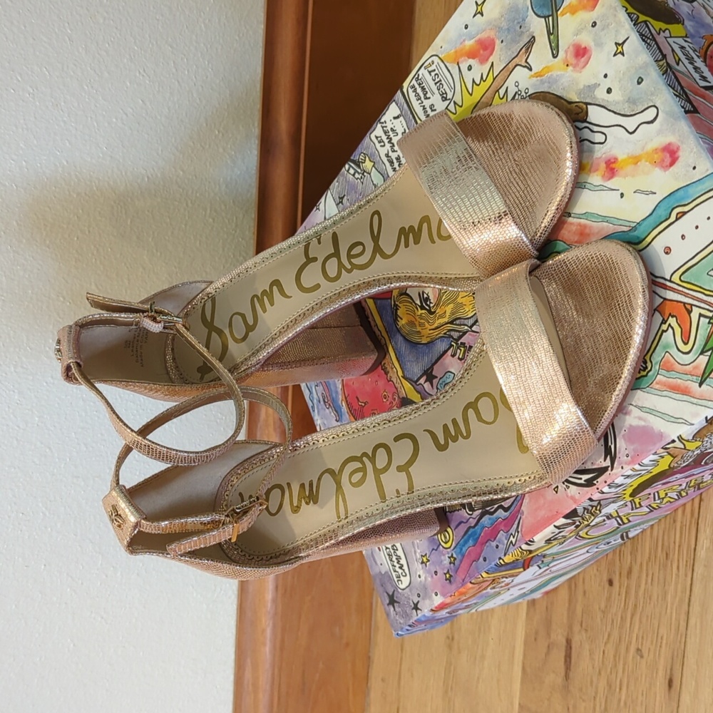 Sam Edelman Yaro Block Heel Sandal - Rose Gold - 8M